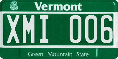VT license plate XMI006