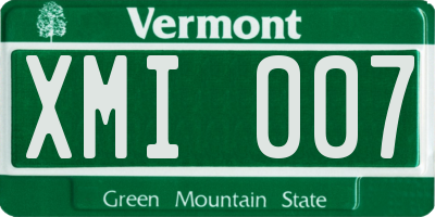 VT license plate XMI007