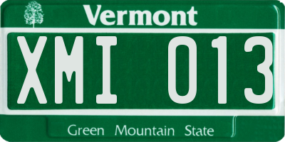 VT license plate XMI013