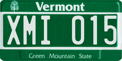 VT license plate XMI015