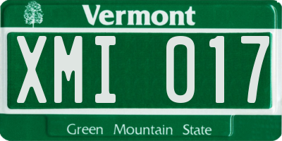 VT license plate XMI017