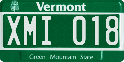 VT license plate XMI018