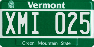 VT license plate XMI025