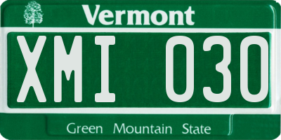 VT license plate XMI030