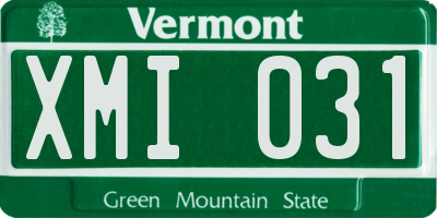 VT license plate XMI031
