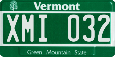 VT license plate XMI032