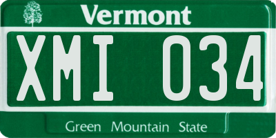 VT license plate XMI034