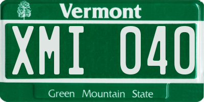 VT license plate XMI040
