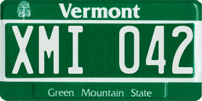VT license plate XMI042