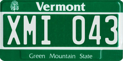 VT license plate XMI043