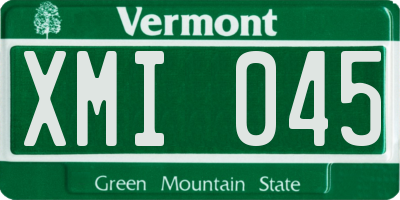 VT license plate XMI045