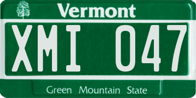 VT license plate XMI047