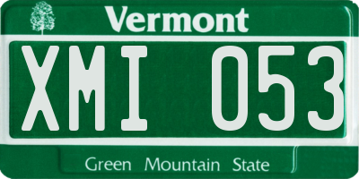 VT license plate XMI053