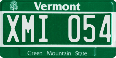 VT license plate XMI054