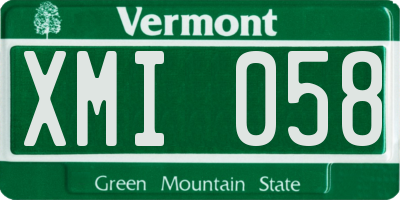 VT license plate XMI058