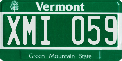 VT license plate XMI059