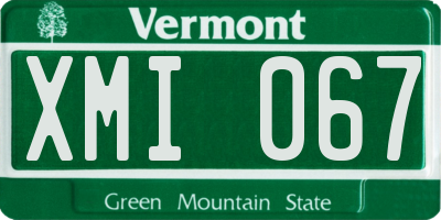 VT license plate XMI067