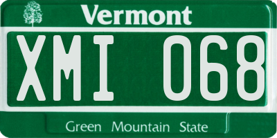 VT license plate XMI068