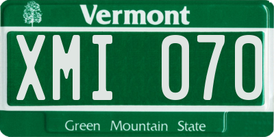VT license plate XMI070