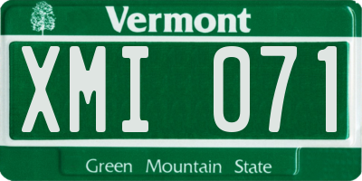 VT license plate XMI071