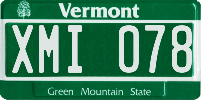 VT license plate XMI078