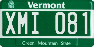 VT license plate XMI081