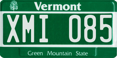 VT license plate XMI085