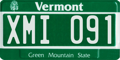 VT license plate XMI091