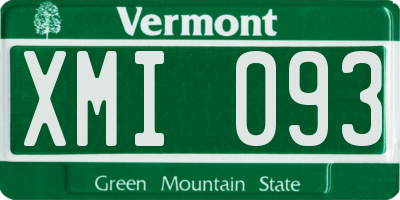 VT license plate XMI093