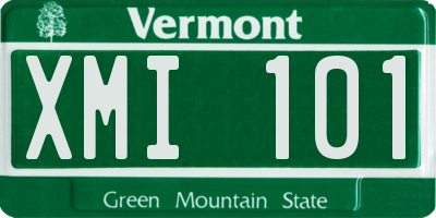 VT license plate XMI101