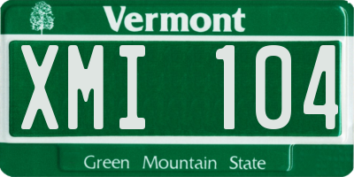 VT license plate XMI104