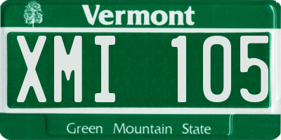 VT license plate XMI105