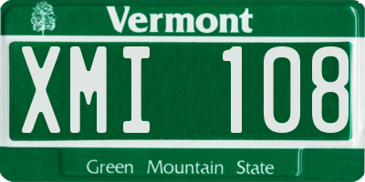 VT license plate XMI108