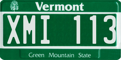 VT license plate XMI113