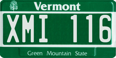 VT license plate XMI116