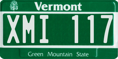 VT license plate XMI117