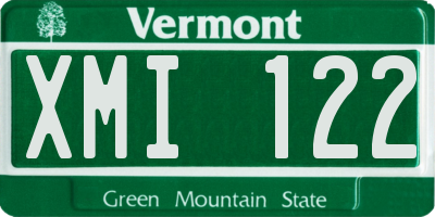 VT license plate XMI122