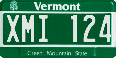 VT license plate XMI124