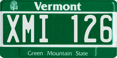 VT license plate XMI126