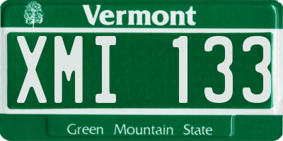 VT license plate XMI133
