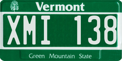 VT license plate XMI138