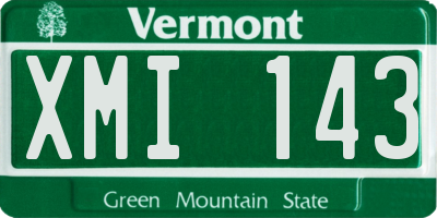 VT license plate XMI143