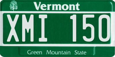 VT license plate XMI150