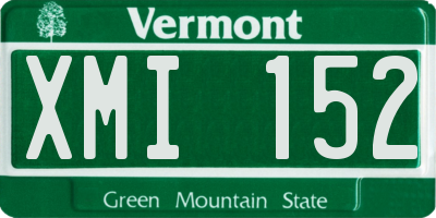 VT license plate XMI152