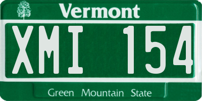 VT license plate XMI154