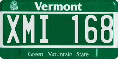 VT license plate XMI168
