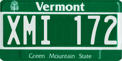 VT license plate XMI172