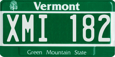 VT license plate XMI182