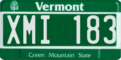 VT license plate XMI183