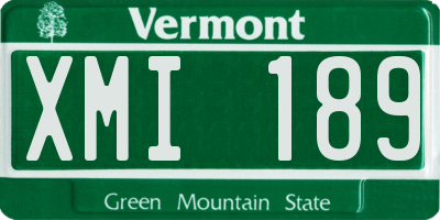 VT license plate XMI189